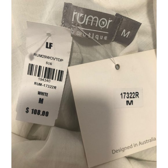 NWT LF White Embroidered Off the Shoulder Blouse - Picture 6 of 8